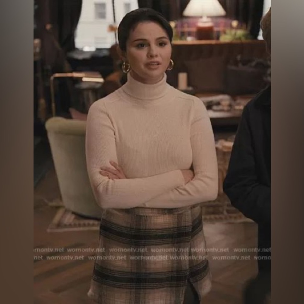 Free People Menswear Ari Wrap plaid wool skirt as worn by Selena Gomez